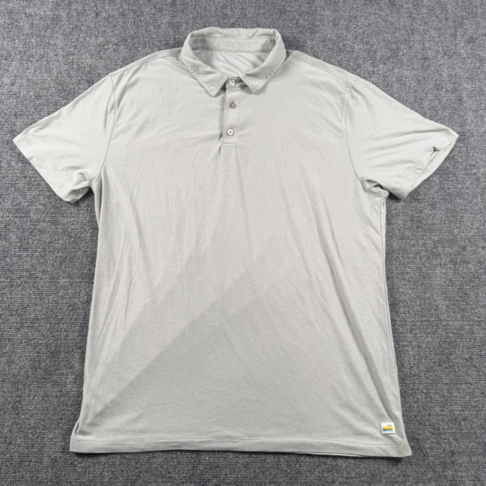 Vuori Strato Tech Polo Mens L Grey Short Sleeve V188 Performance Activewear